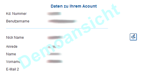 Demobild Account Daten